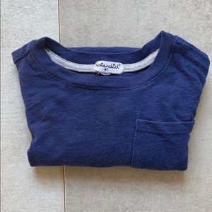 SPLENDID modal blend navy diagonal stitch tee